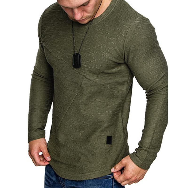 Long Sleeve Men's Solid Color T-Shirt Bottoming Shirt