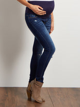 Load image into Gallery viewer, Dark Blue Loose Maternity Jeans
