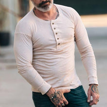 Load image into Gallery viewer, Cotton Button Round Neck Men&#39;s Shirt
