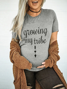 Maternity Lettering Short Sleeve T-Shirt