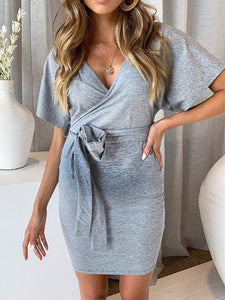 V-neck Fashion Lace-up Maternity Dress