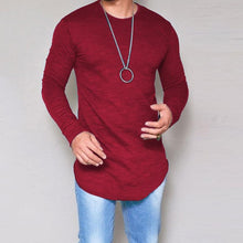 Load image into Gallery viewer, Solid Color Bottoming Shirt Slim Round Neck Men&#39;s Long-Sleeved T-Shirt
