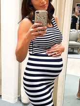 Load image into Gallery viewer, Stripe Multifunctional Breastfeeding Maternity Dress
