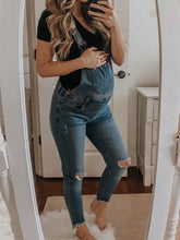 Load image into Gallery viewer, Maternity Denim Overalls European and American Fashion Pocket Cropped Jeans
